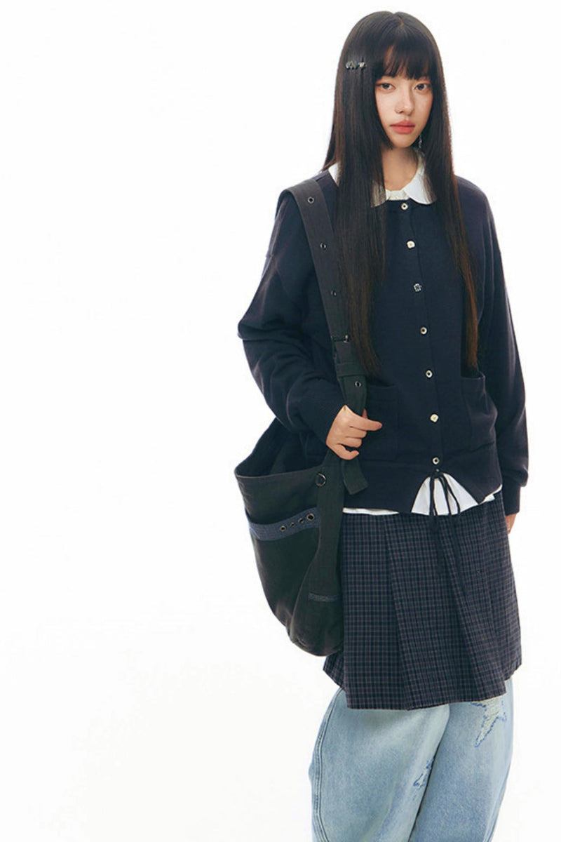 Drawstring Knit Cardigan