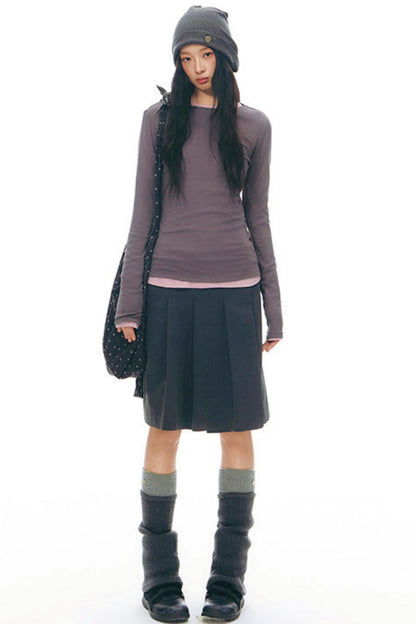 Y2k Button Layered Top