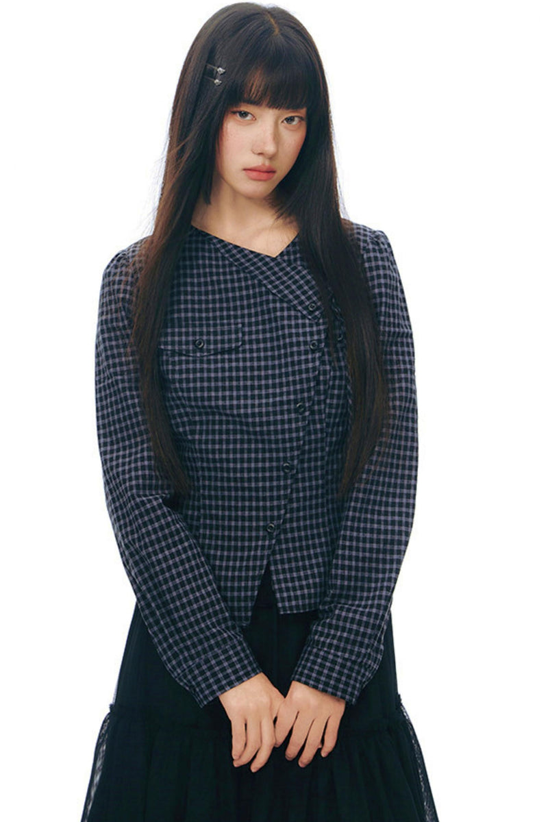 Y2k Small Checkered Shirt + Skirt