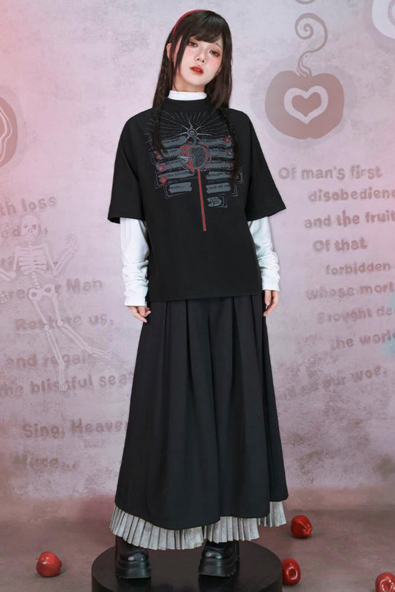 Bar Style Ruched High Neck Blouse
