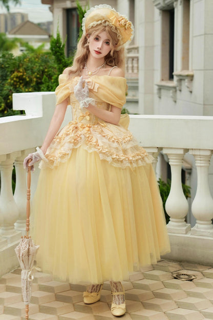 Flower Sweet Mesh Corset Lolita Set