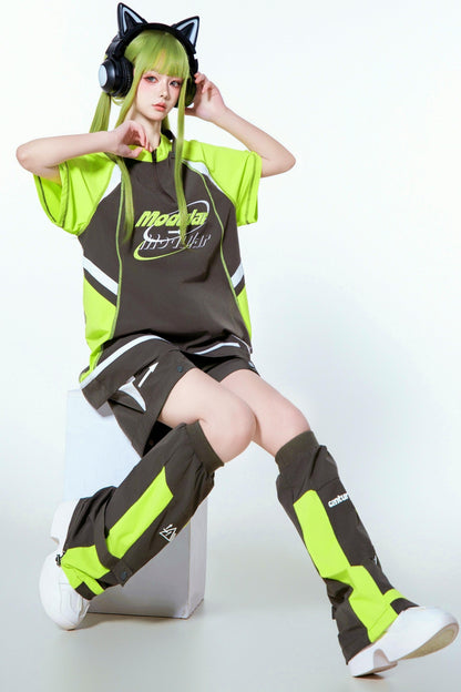 Pre-order Item: Y2k Subculture Cyber T-shirt + Shorts + Leg Covers
