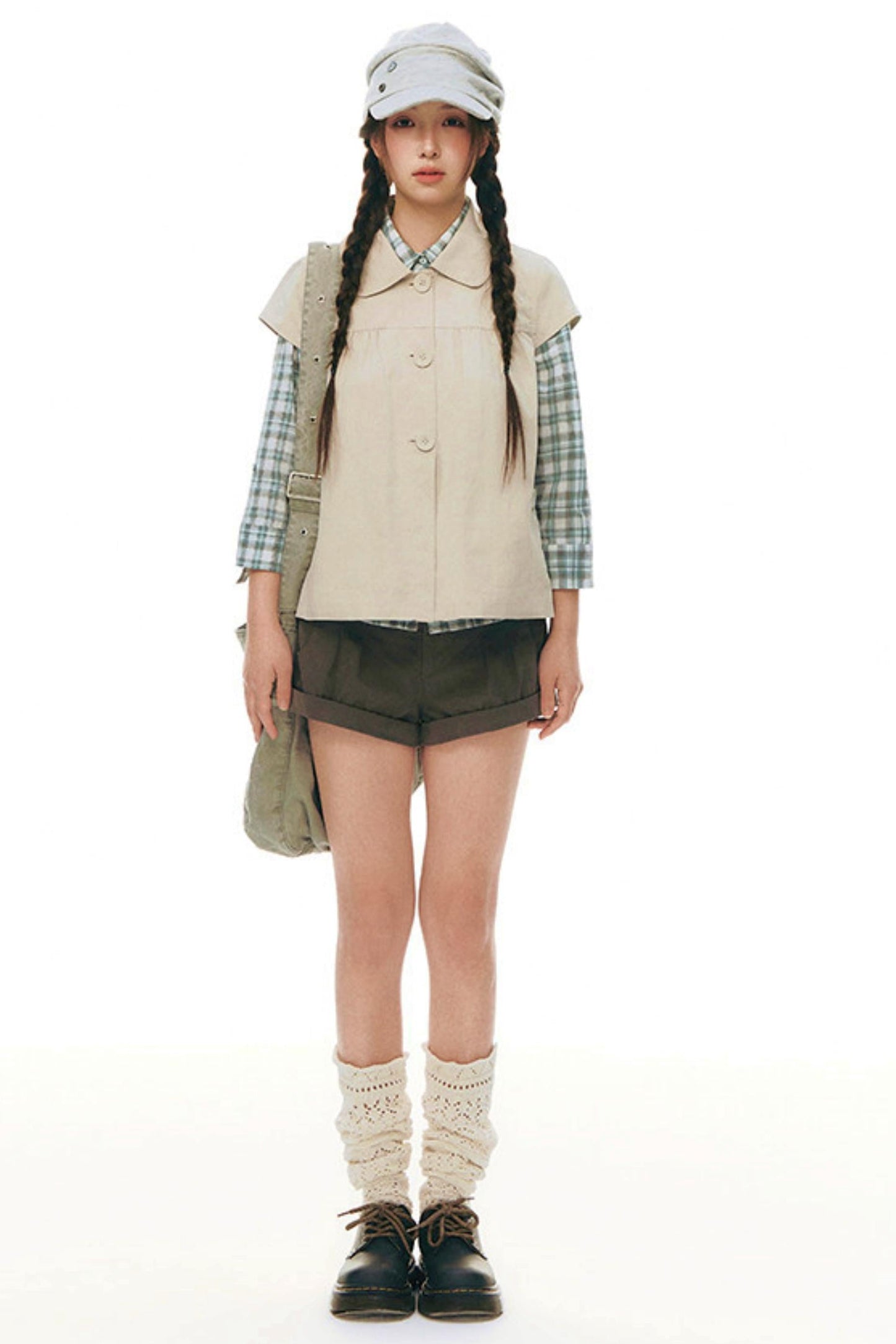 Doll Collar Flutter Sleeve Top