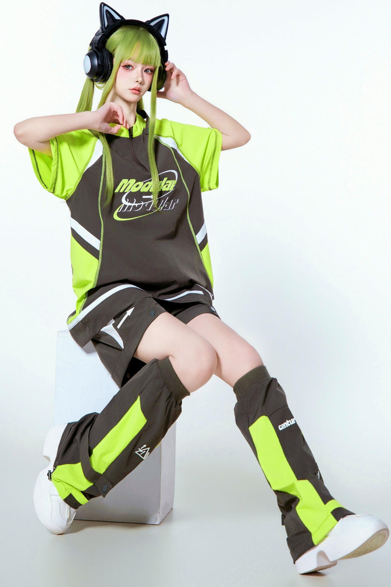 Pre-order Item: Y2k Subculture Cyber T-shirt + Shorts + Leg Covers