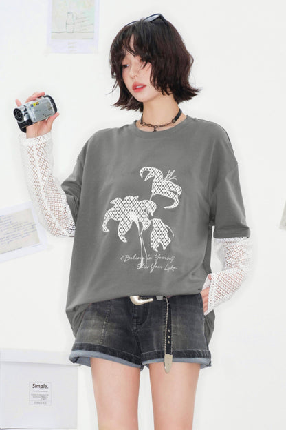 Shadow Weaving Lace Top