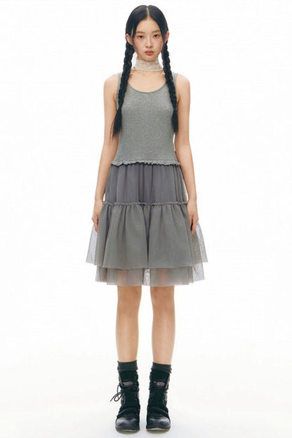 Y2k Tulle Vest Dress