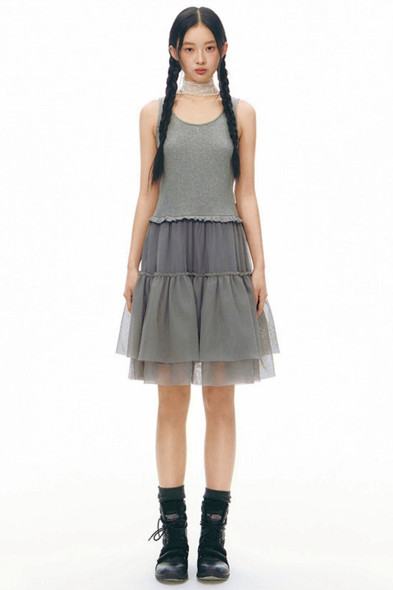 Y2k Tulle Vest Dress