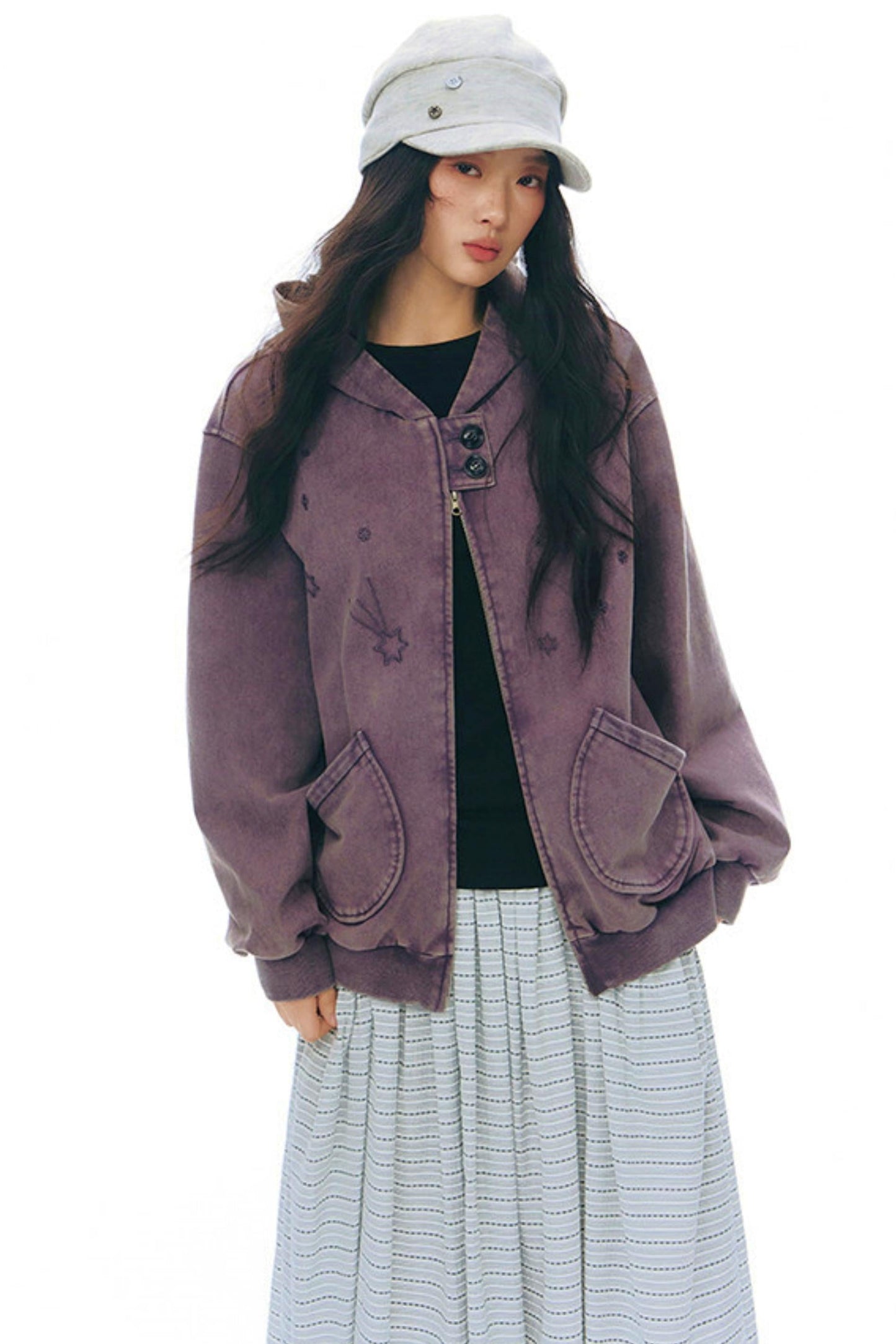 Y2k Button Layered Top