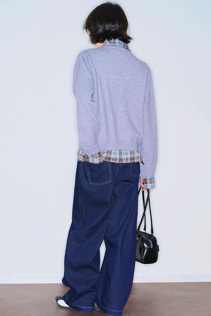 Fake Two Piece Knit Sweater