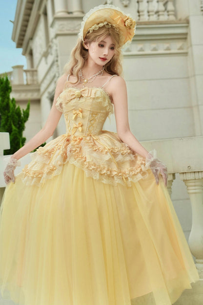 Flower Sweet Mesh Corset Lolita Set