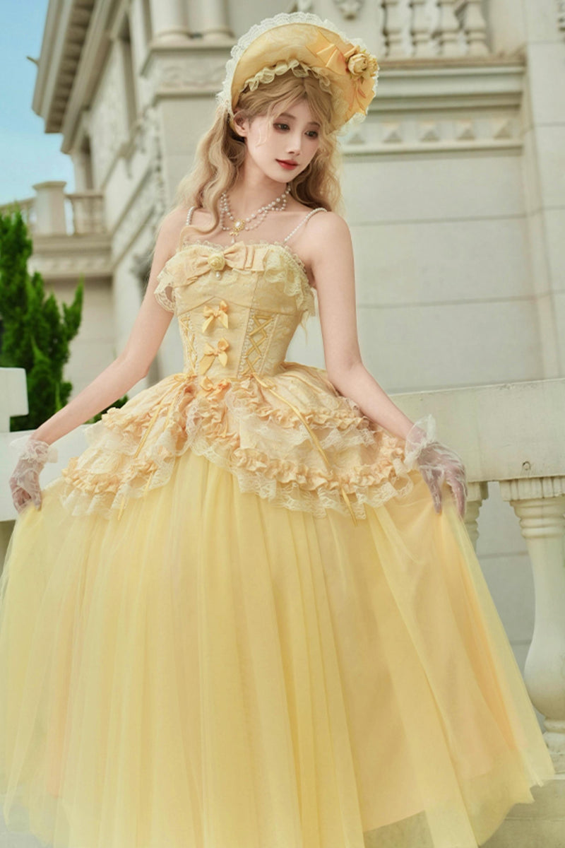Flower Sweet Mesh Corset Lolita Set