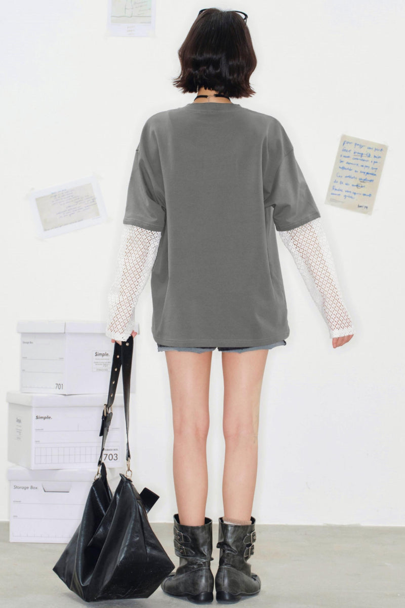 Shadow Weaving Lace Top