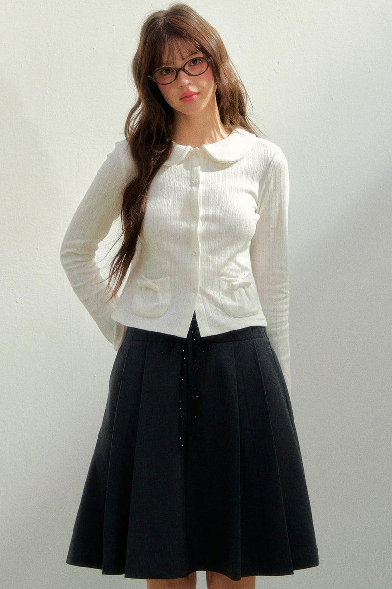 Printed Doll Collar Blouse + Pants