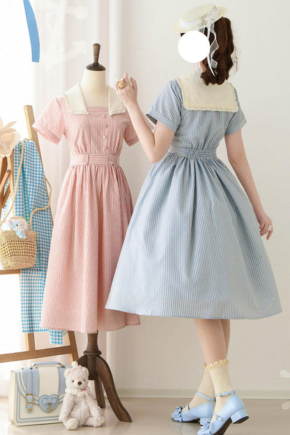 French Retro Linen Dress