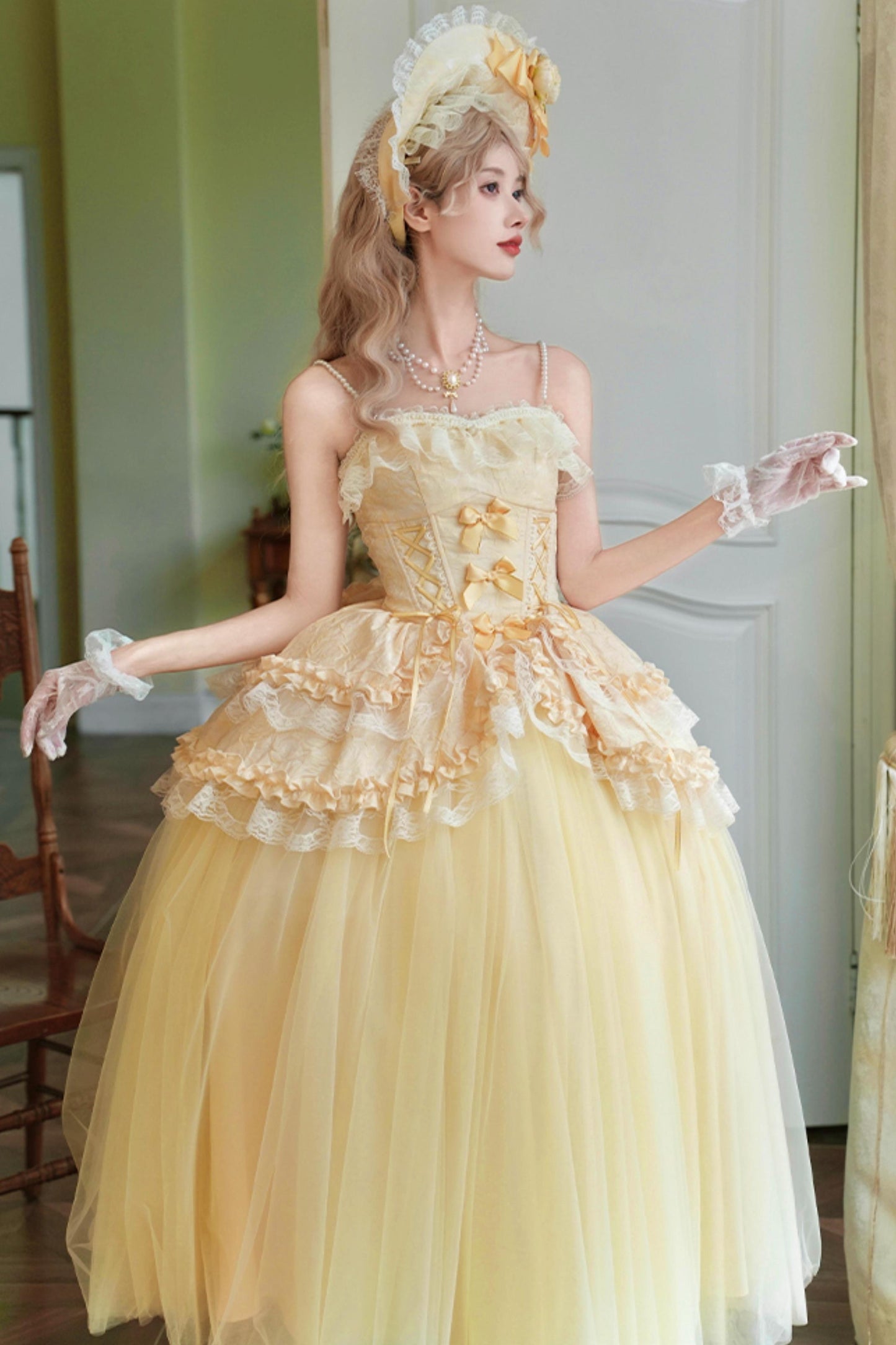 Flower Sweet Mesh Corset Lolita Set