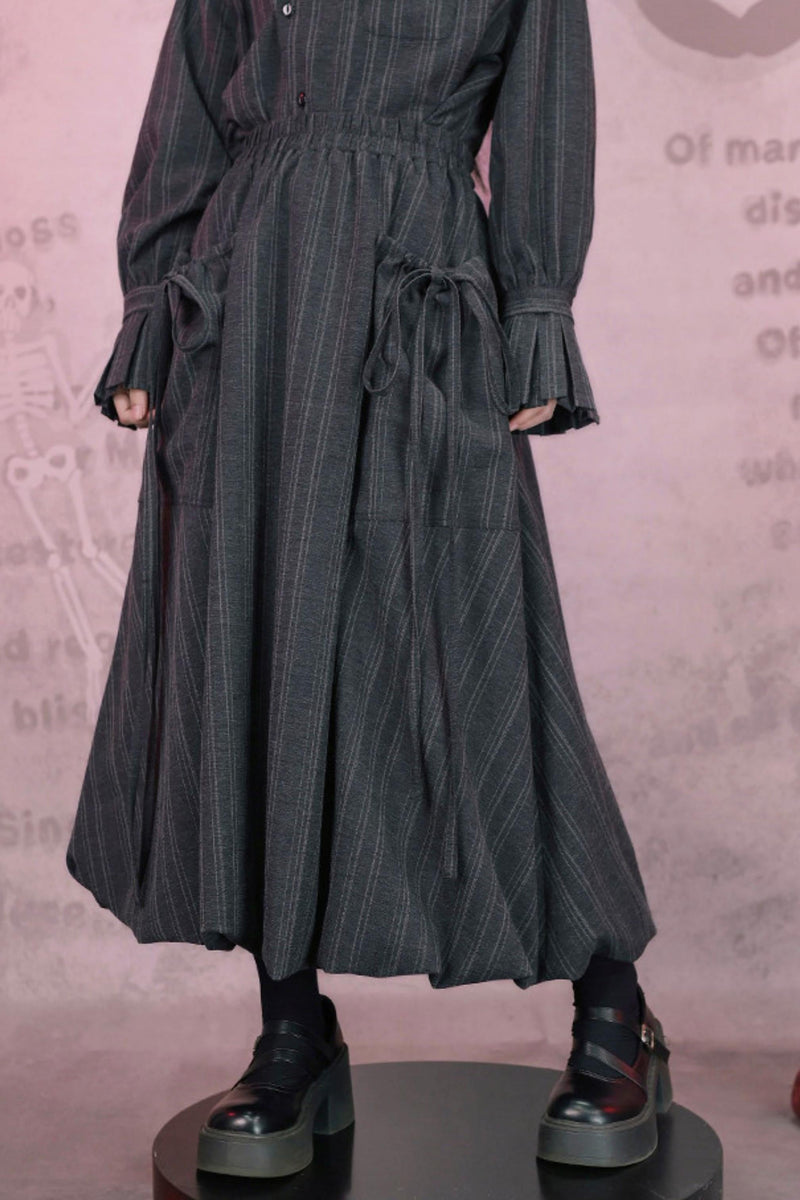 Eden Gray Embroidered Shirt + Skirt