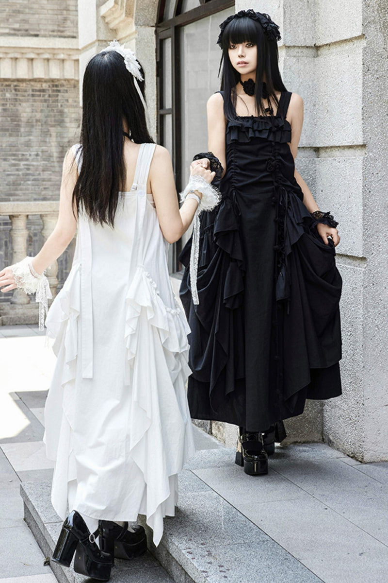 Adjustable Strap Pocket Long Dress