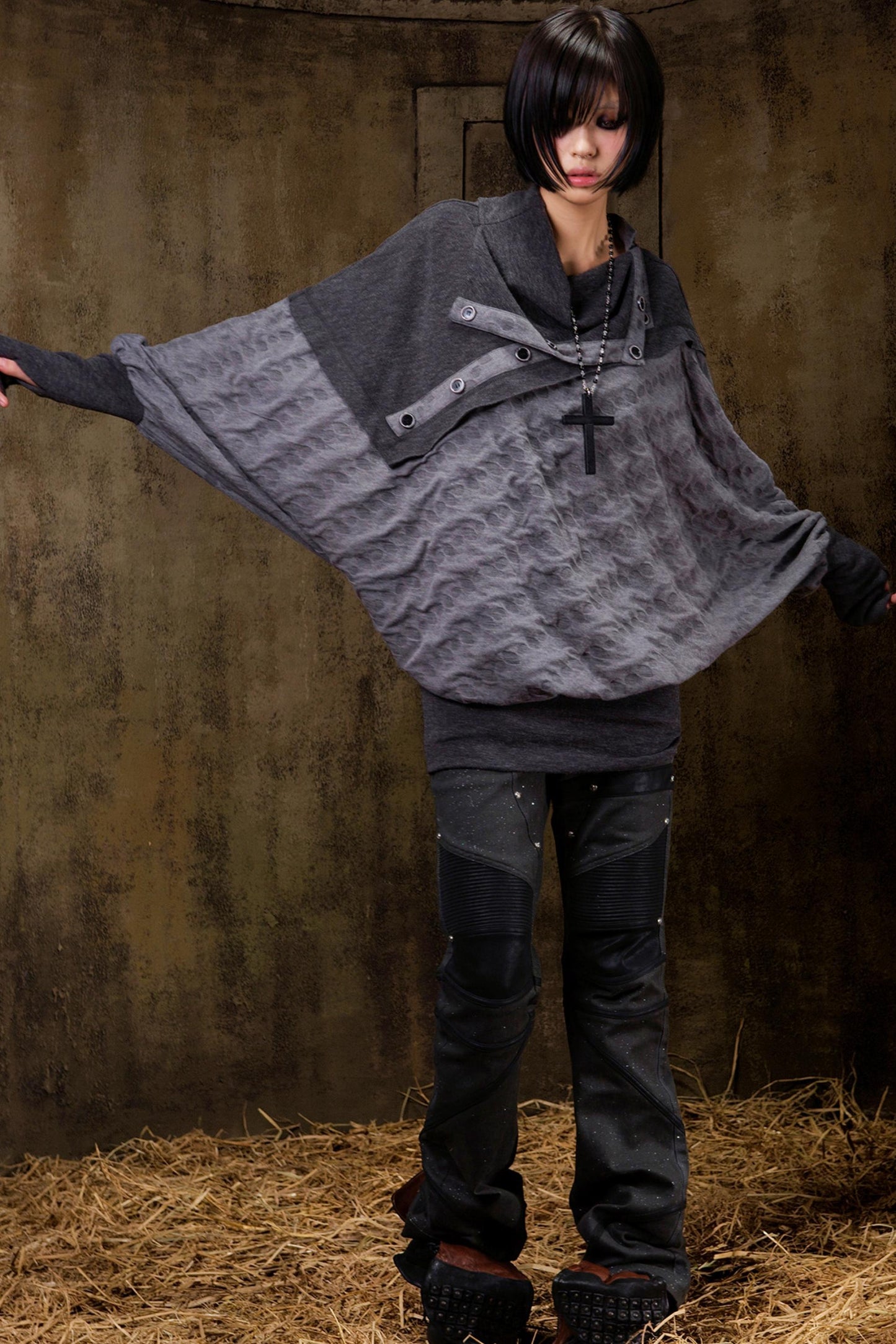 Stacked Color Batwing Top