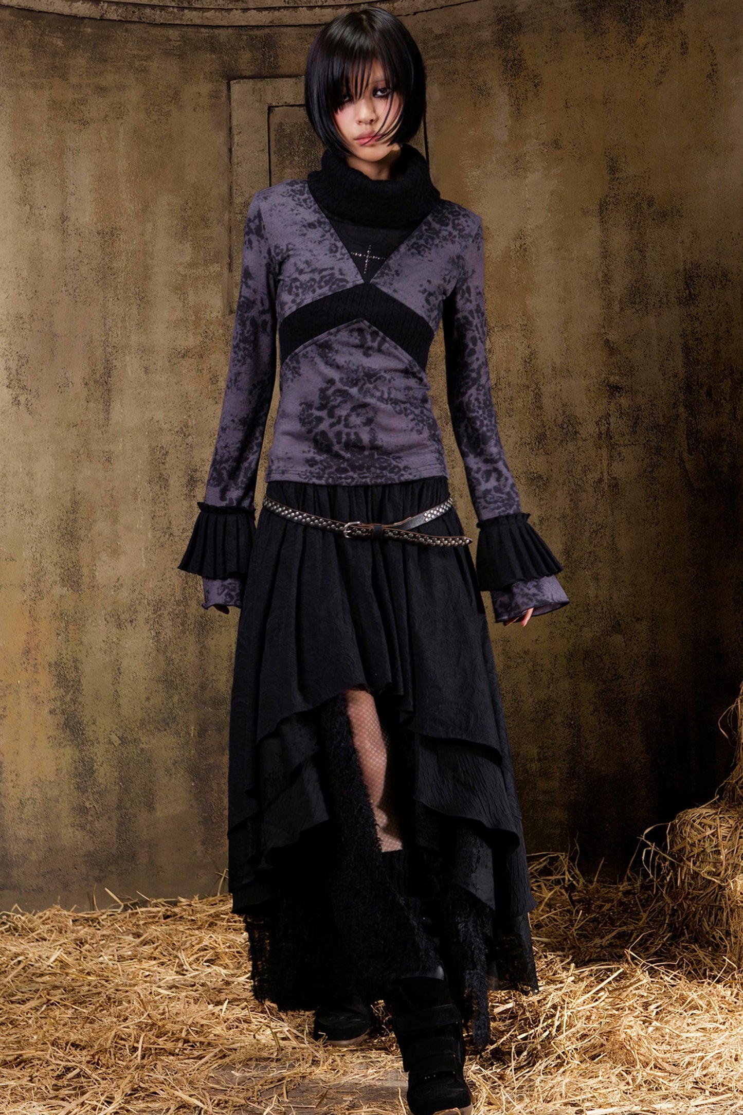 Punk Color Block Knit Top