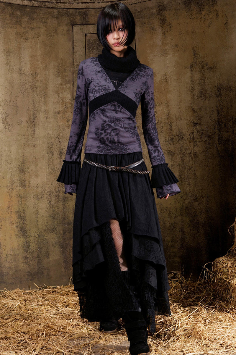 Punk Color Block Knit Top