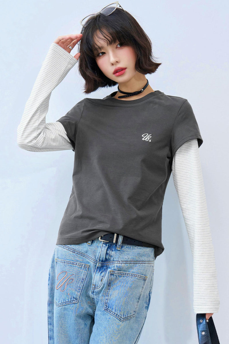 Color Blocked Long Sleeve Top