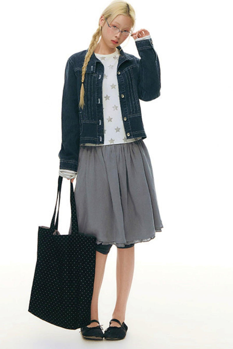 Lace Placket Top + Skirt