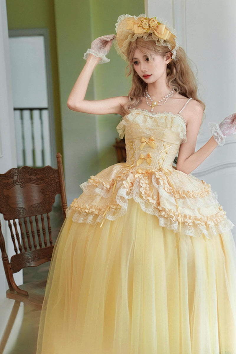 Flower Sweet Mesh Corset Lolita Set