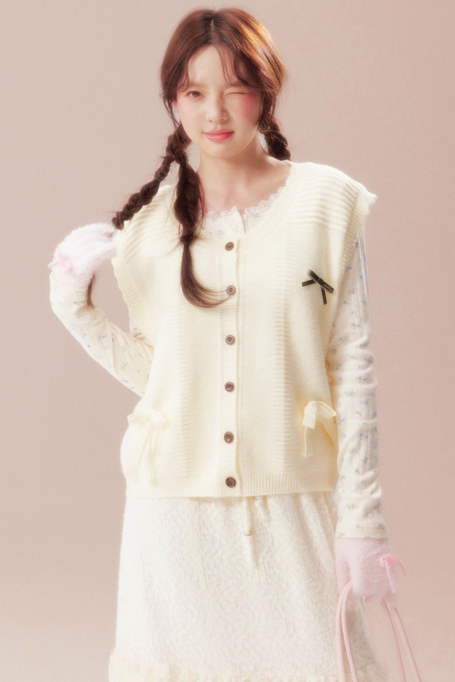 Moonlight Song Ribbon Knit Vest