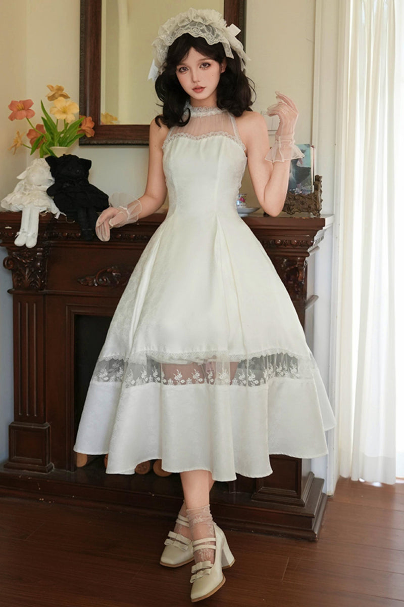 Mist Flower Halter Neck Twin Dress