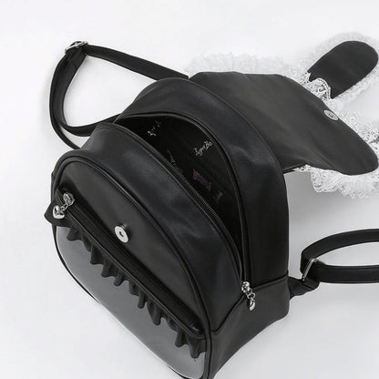 Lace-up Dark Kawaii T-shirt + Skirt + Bag + Hair Accessories