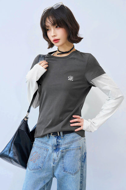 Color Blocked Long Sleeve Top
