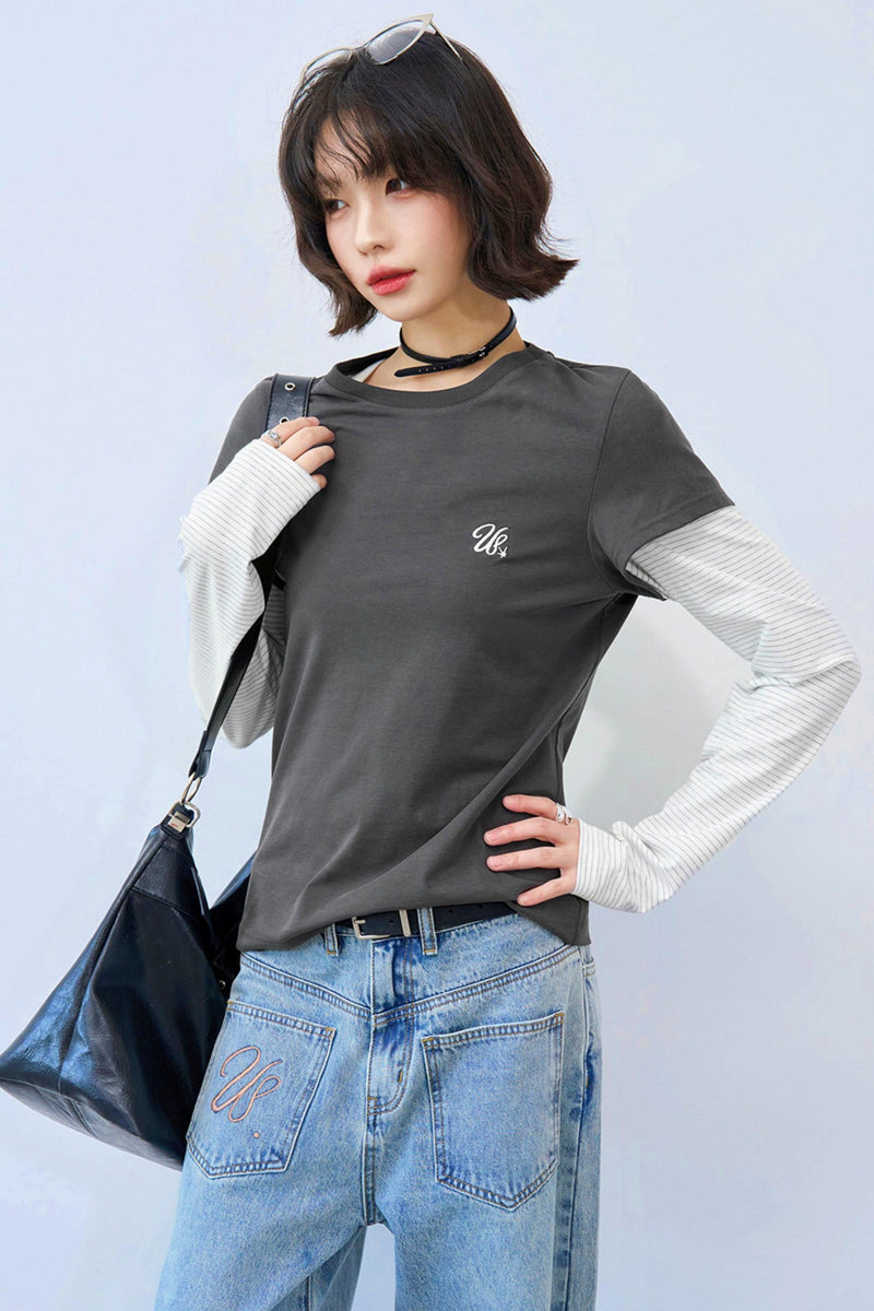Color Blocked Long Sleeve Top