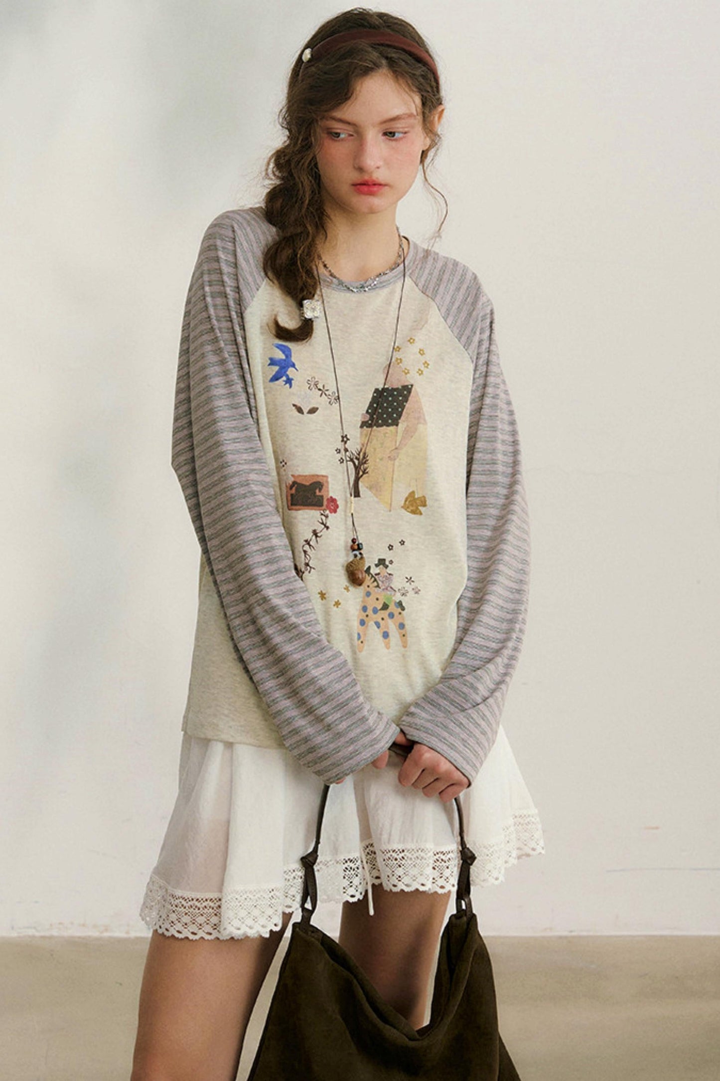 Striped Sleeve Retro Top
