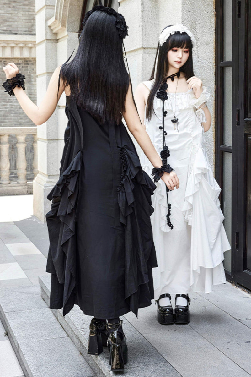 Adjustable Strap Pocket Long Dress