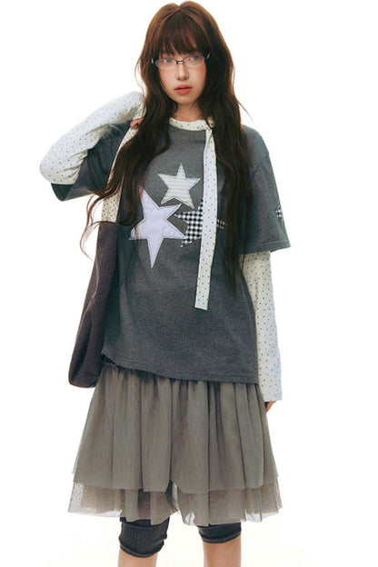 Star Tie-neck Slim Fit Top