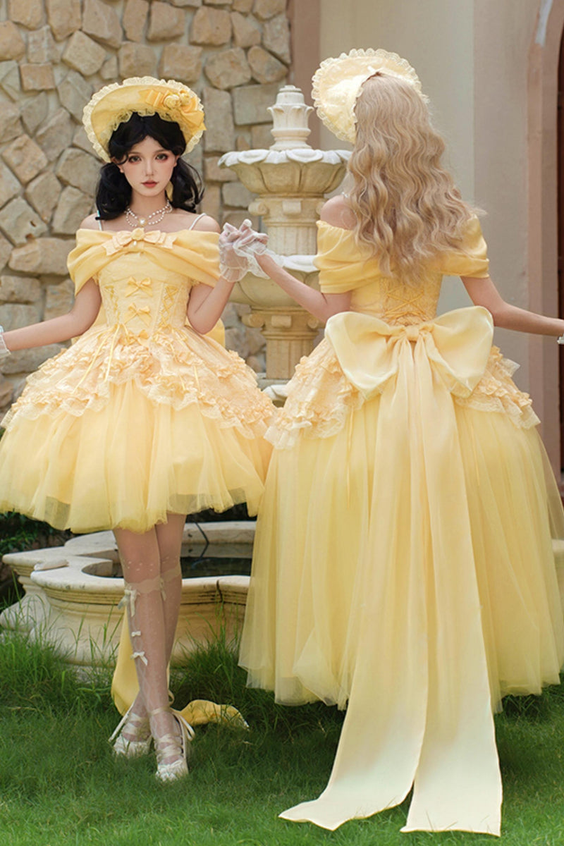 Flower Sweet Mesh Corset Lolita Set