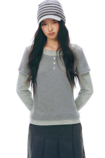 Contrast Color Layered Top