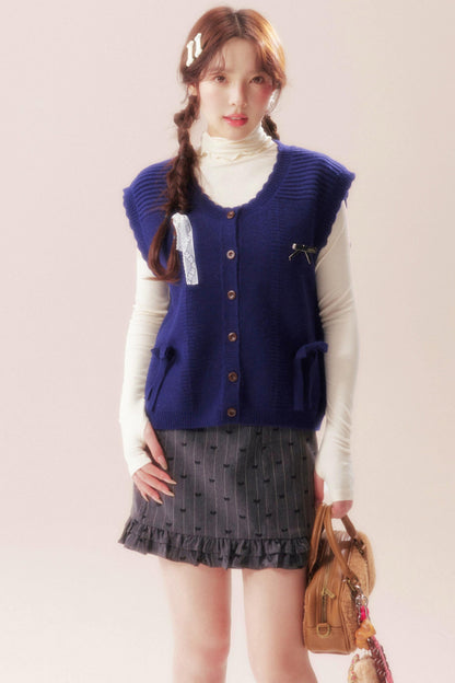 Moonlight Song Ribbon Knit Vest