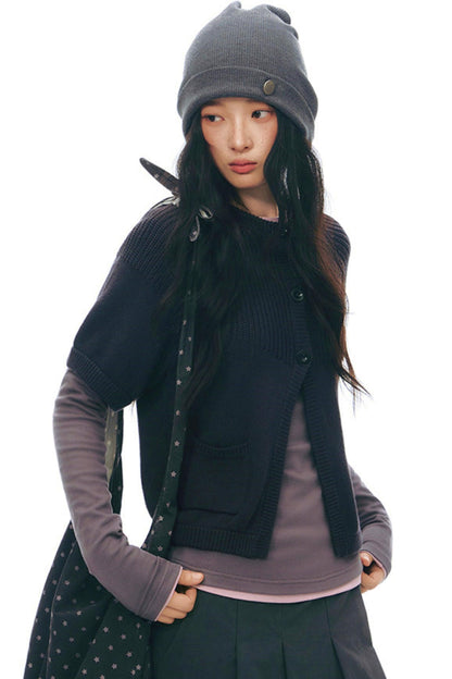 Y2k Button Layered Top