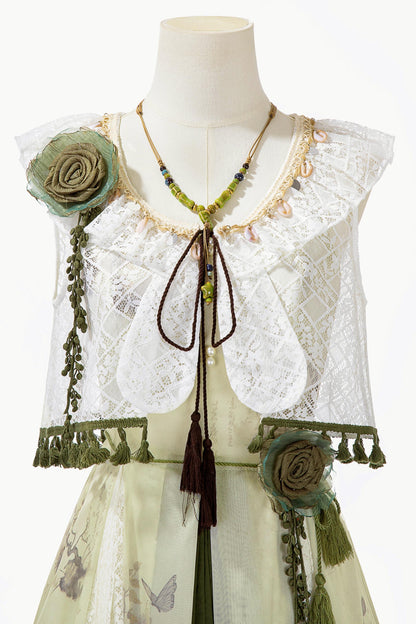 Sweet Resort Style Lolita Sand Dress Set