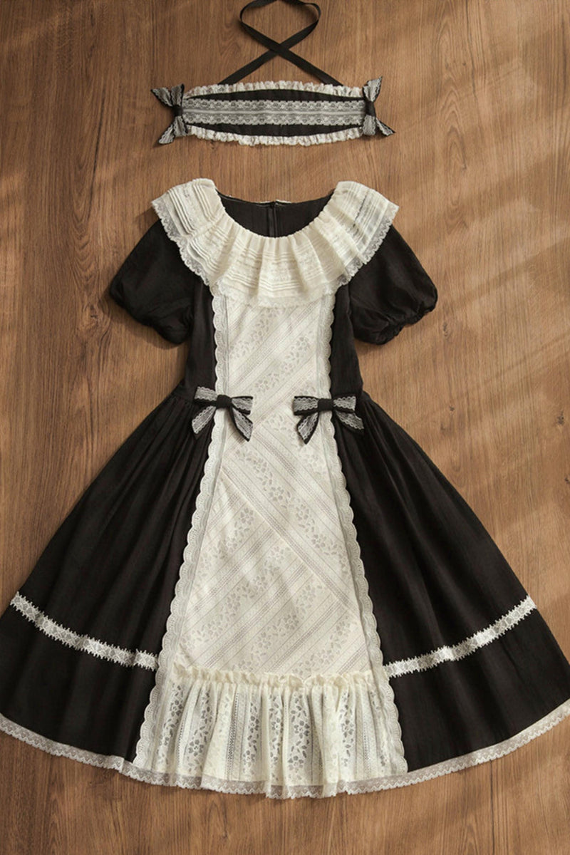 Lace Ribbon Maid Lolita Dress
