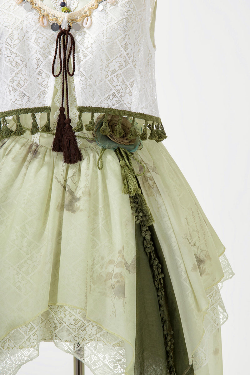 Sweet Resort Style Lolita Sand Dress Set
