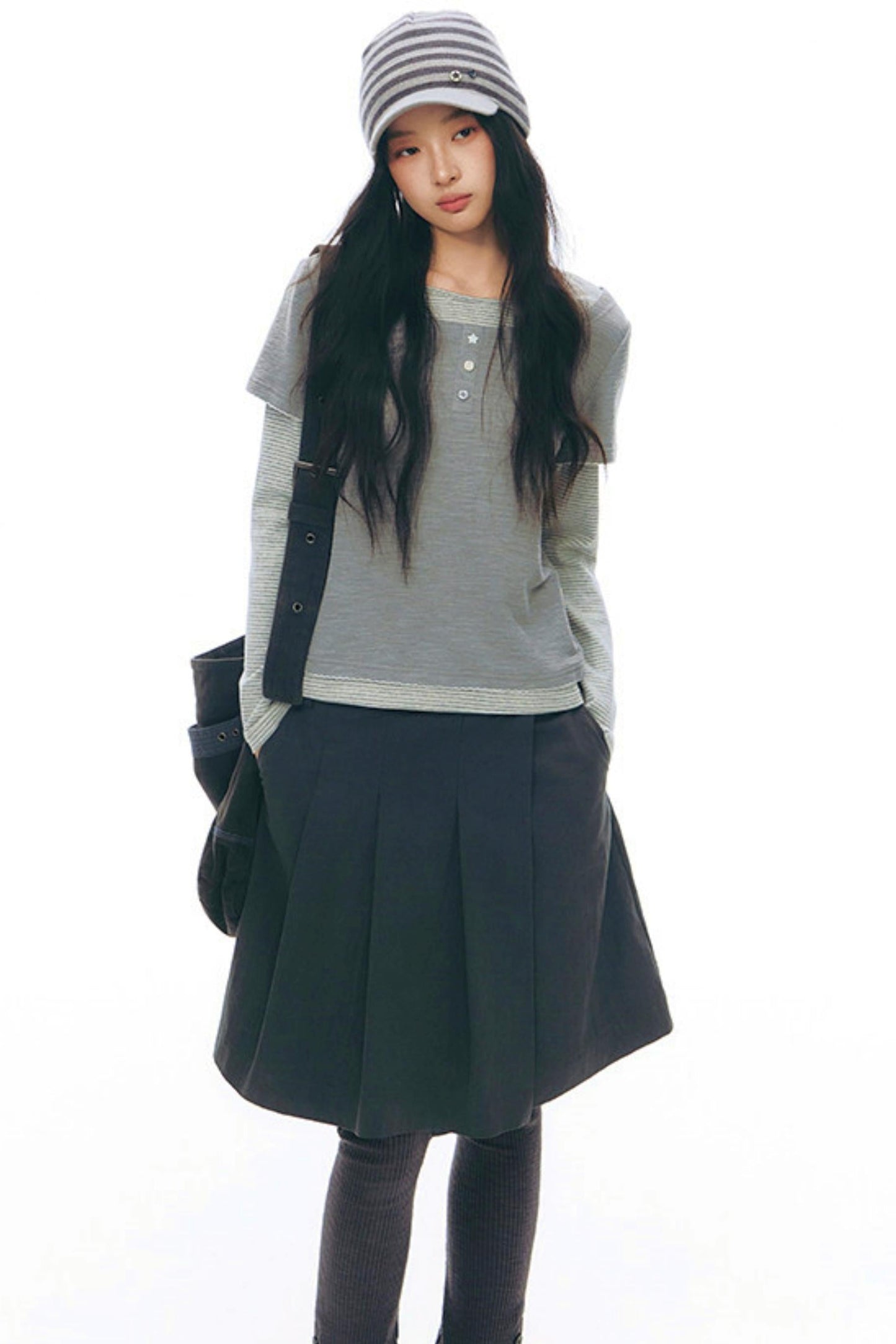 Contrast Color Layered Top