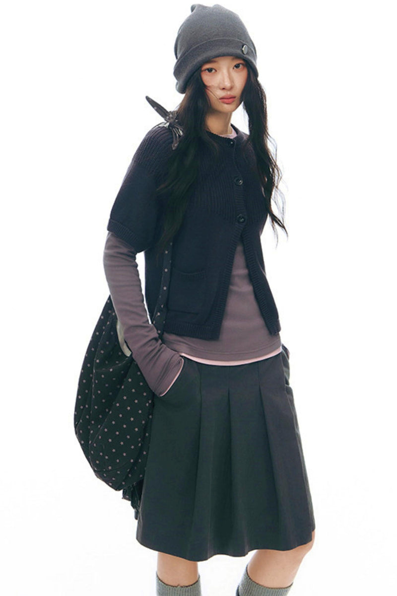 Y2k Button Layered Top
