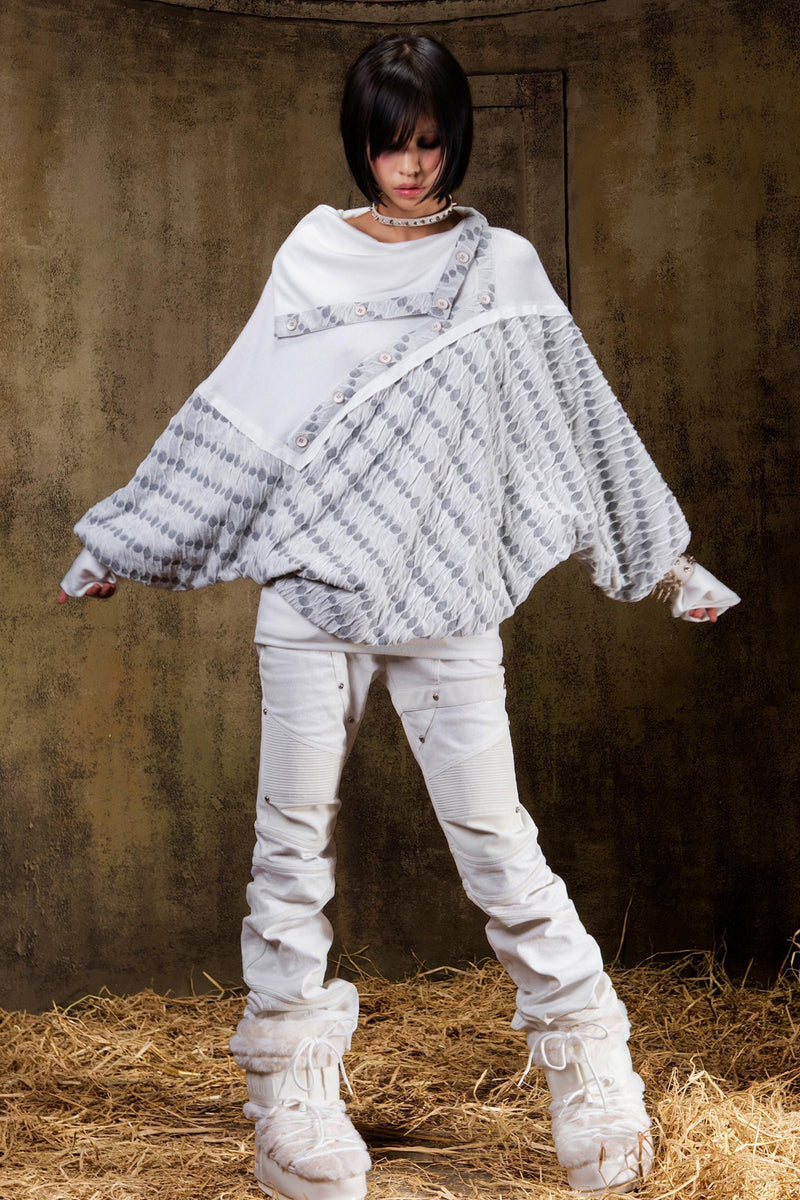 Stacked Color Batwing Top