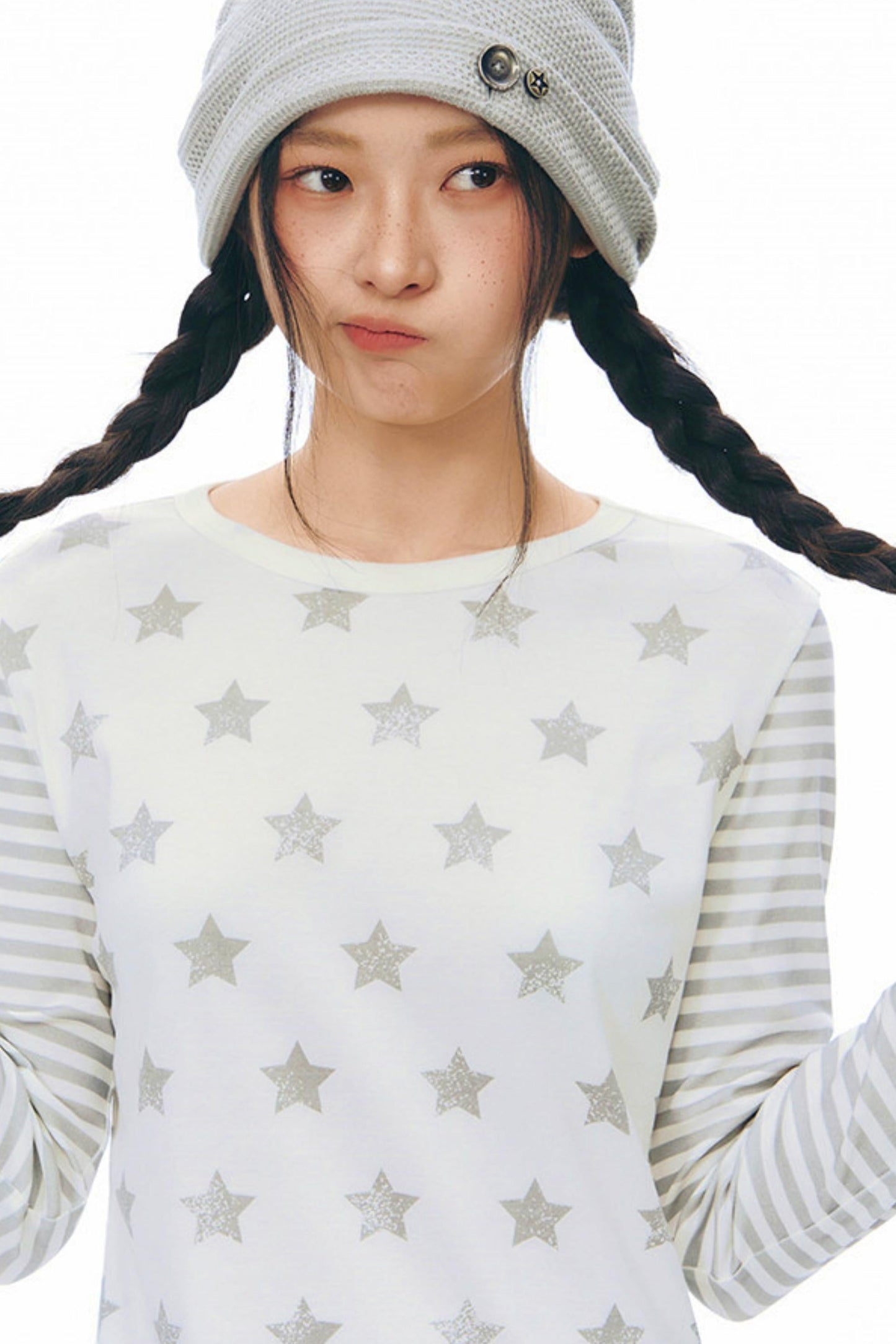 Star Striped Patchwork Top