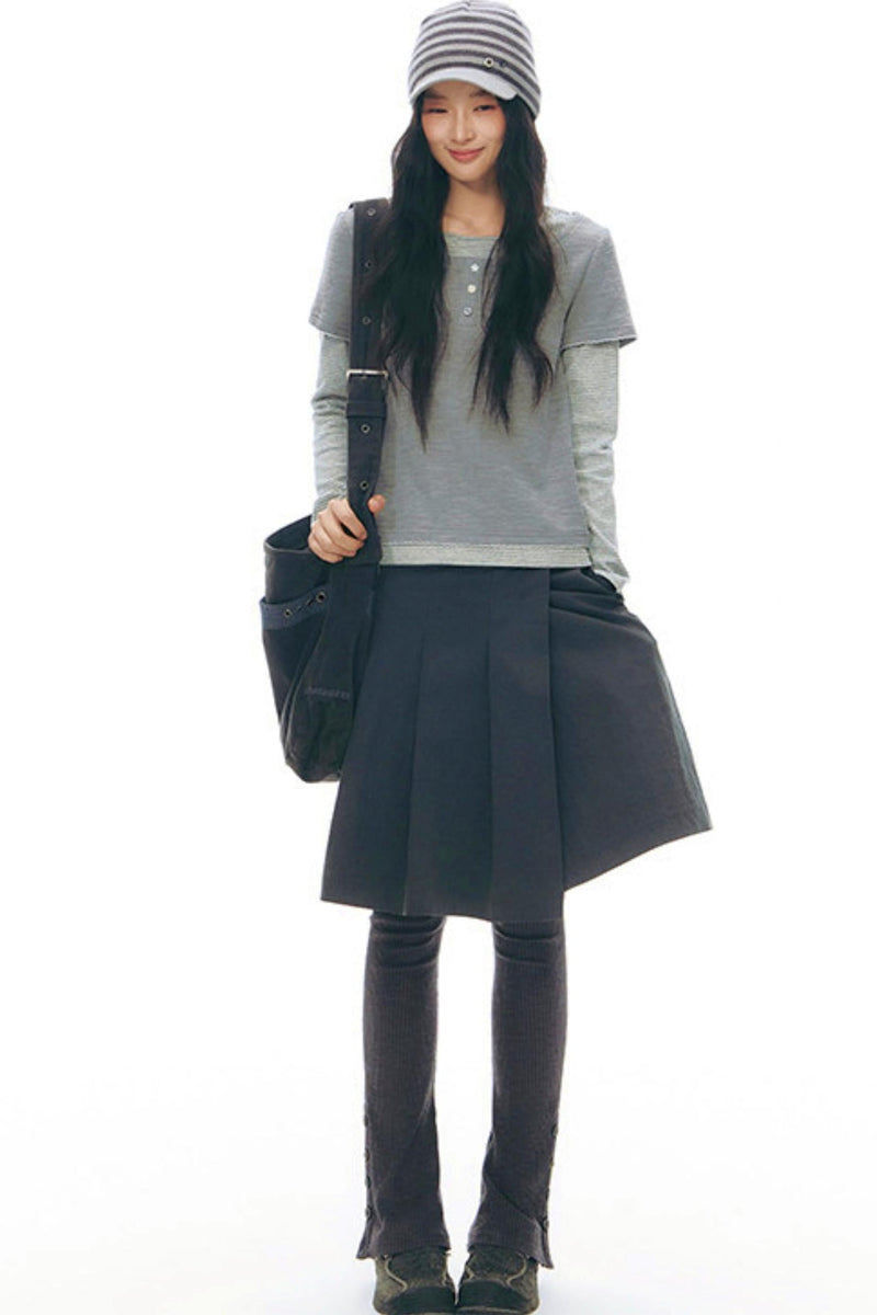 Contrast Color Layered Top