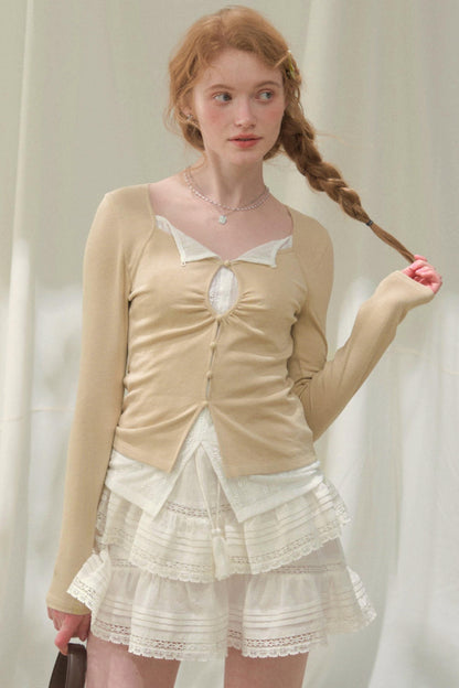 Seashell Lace Layered Top