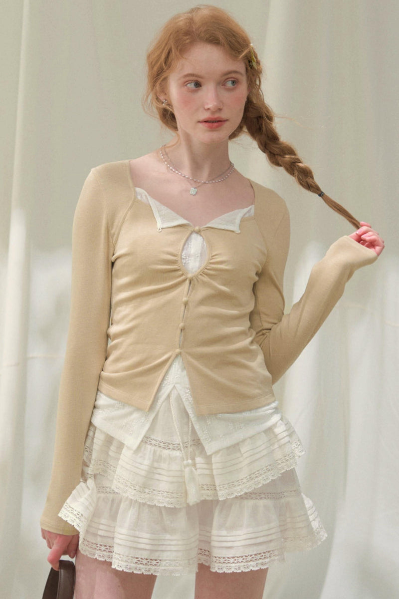 Seashell Lace Layered Top