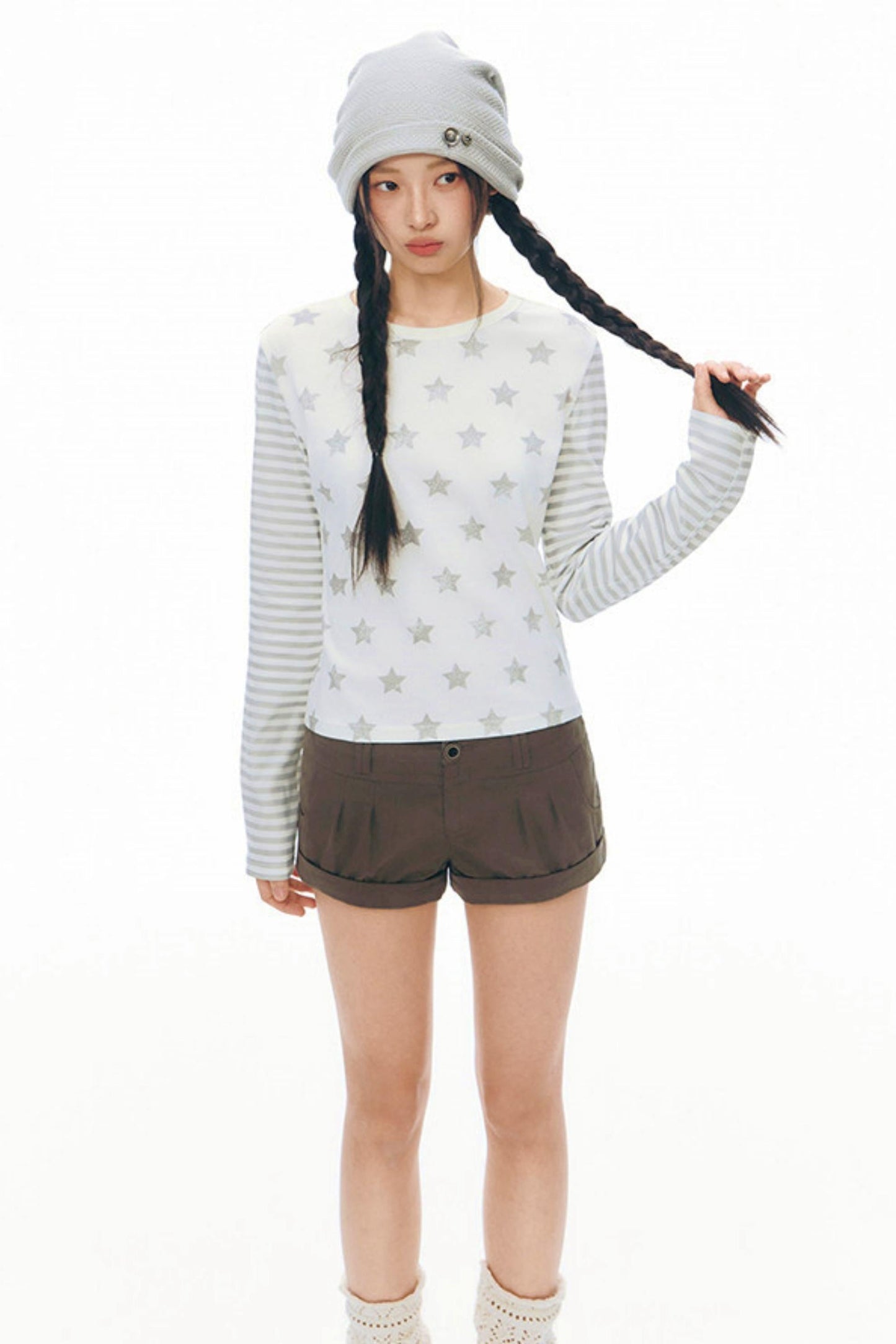 Star Striped Patchwork Top